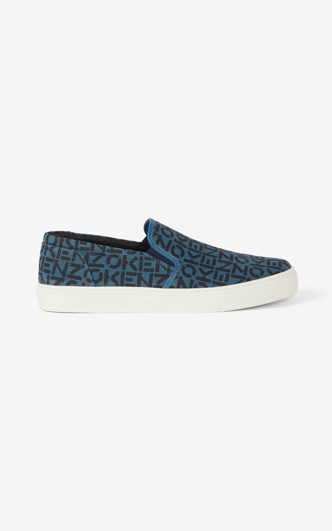 Kenzo K Skate Monogram laceless Spor Ayakkabı Erkek Koyu Mavi | 5386-IFMWS